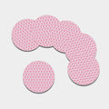 Pink Polka Dot Flamingo Pattern Print Leather Coaster Set