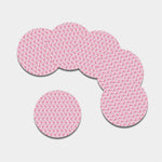 Pink Polka Dot Flamingo Pattern Print Leather Coaster Set