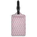 Pink Polka Dot Flamingo Pattern Print Luggage Tag