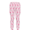 Pink Polka Dot Flamingo Pattern Print Men's leggings