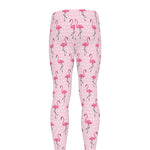 Pink Polka Dot Flamingo Pattern Print Men's leggings