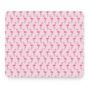 Pink Polka Dot Flamingo Pattern Print Mouse Pad