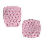 Pink Polka Dot Flamingo Pattern Print Office Chair Cover