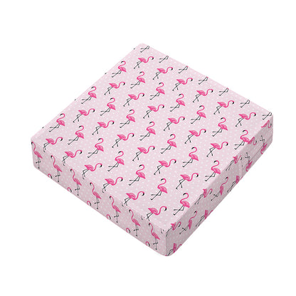 Pink Polka Dot Flamingo Pattern Print Outdoor Seat Cushion Cover