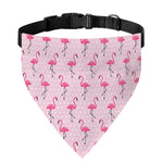 Pink Polka Dot Flamingo Pattern Print Over The Collar Dog Bandana