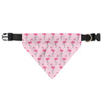 Pink Polka Dot Flamingo Pattern Print Over The Collar Dog Bandana