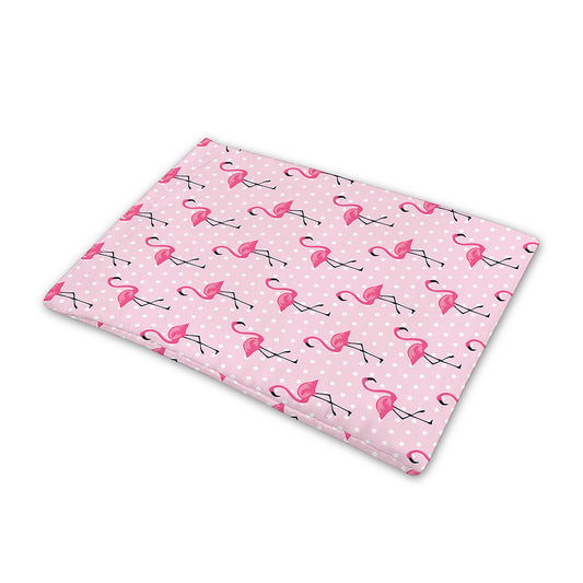 Pink Polka Dot Flamingo Pattern Print Pet Cooling Mat Cover