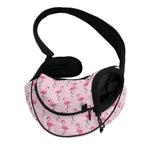 Pink Polka Dot Flamingo Pattern Print Pet Sling Carrier