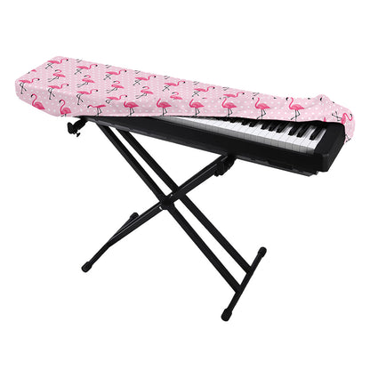 Pink Polka Dot Flamingo Pattern Print Piano Keyboard Cover