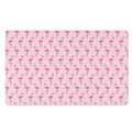 Pink Polka Dot Flamingo Pattern Print Polyester Doormat