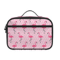 Pink Polka Dot Flamingo Pattern Print Portable Lunch Bag