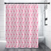 Pink Polka Dot Flamingo Pattern Print Premium Shower Curtain