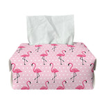 Pink Polka Dot Flamingo Pattern Print Rectangle Tissue Box Cover