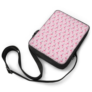 Pink Polka Dot Flamingo Pattern Print Rectangular Crossbody Bag