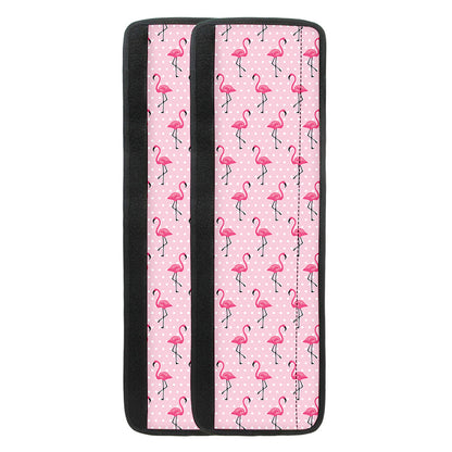 Pink Polka Dot Flamingo Pattern Print Refrigerator Handle Covers