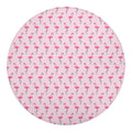 Pink Polka Dot Flamingo Pattern Print Round Blanket