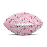 Pink Polka Dot Flamingo Pattern Print Rugby Ball