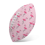 Pink Polka Dot Flamingo Pattern Print Rugby Ball