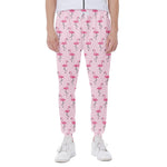 Pink Polka Dot Flamingo Pattern Print Scuba Joggers