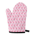 Pink Polka Dot Flamingo Pattern Print Single Oven Mitt
