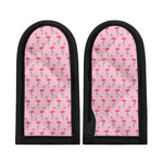 Pink Polka Dot Flamingo Pattern Print Skillet Handle Cover