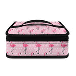 Pink Polka Dot Flamingo Pattern Print Small Lunch Bag