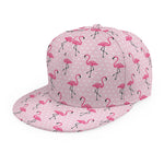 Pink Polka Dot Flamingo Pattern Print Snapback Cap