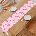 Pink Polka Dot Flamingo Pattern Print Table Runner