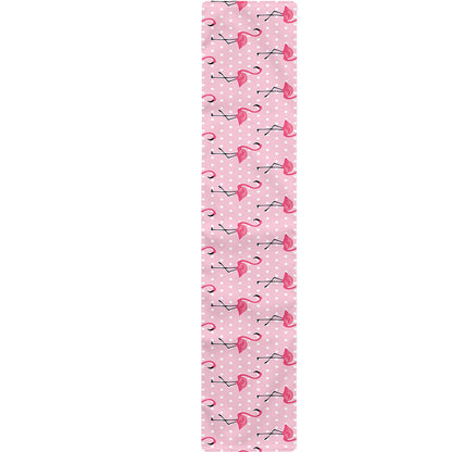 Pink Polka Dot Flamingo Pattern Print Table Runner