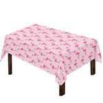 Pink Polka Dot Flamingo Pattern Print Tablecloth