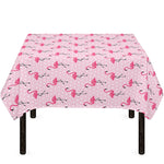 Pink Polka Dot Flamingo Pattern Print Tablecloth