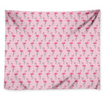 Pink Polka Dot Flamingo Pattern Print Tapestry