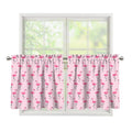 Pink Polka Dot Flamingo Pattern Print Tier Curtains