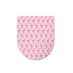 Pink Polka Dot Flamingo Pattern Print Toilet Lid Cover
