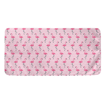 Pink Polka Dot Flamingo Pattern Print Towel