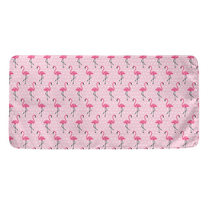 Pink Polka Dot Flamingo Pattern Print Towel