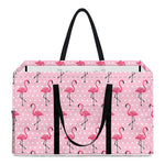 Pink Polka Dot Flamingo Pattern Print Utility Tote Bag