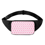 Pink Polka Dot Flamingo Pattern Print Waist Bag