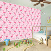 Pink Polka Dot Flamingo Pattern Print Wall Sticker