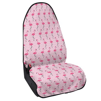 Pink Polka Dot Flamingo Pattern Print Waterproof Car Seat Cover