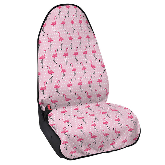Pink Polka Dot Flamingo Pattern Print Waterproof Car Seat Cover