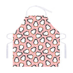Pink Polka Dot Penguin Pattern Print Adjustable Apron