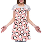 Pink Polka Dot Penguin Pattern Print Adjustable Apron