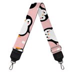 Pink Polka Dot Penguin Pattern Print Bag Strap