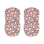 Pink Polka Dot Penguin Pattern Print Bar Stool Covers