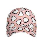 Pink Polka Dot Penguin Pattern Print Baseball Cap