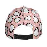 Pink Polka Dot Penguin Pattern Print Baseball Cap