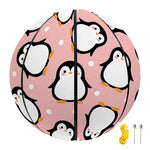 Pink Polka Dot Penguin Pattern Print Basketball