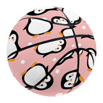 Pink Polka Dot Penguin Pattern Print Basketball