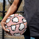Pink Polka Dot Penguin Pattern Print Basketball